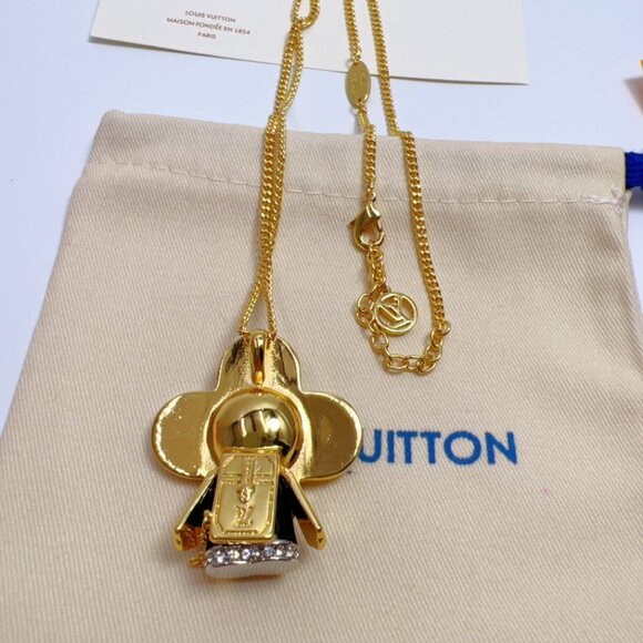 Louis Vuitton Necklace M2222 Collier Astro LV Galaxy Silver Metal used with BOX - Picture 6 of 6